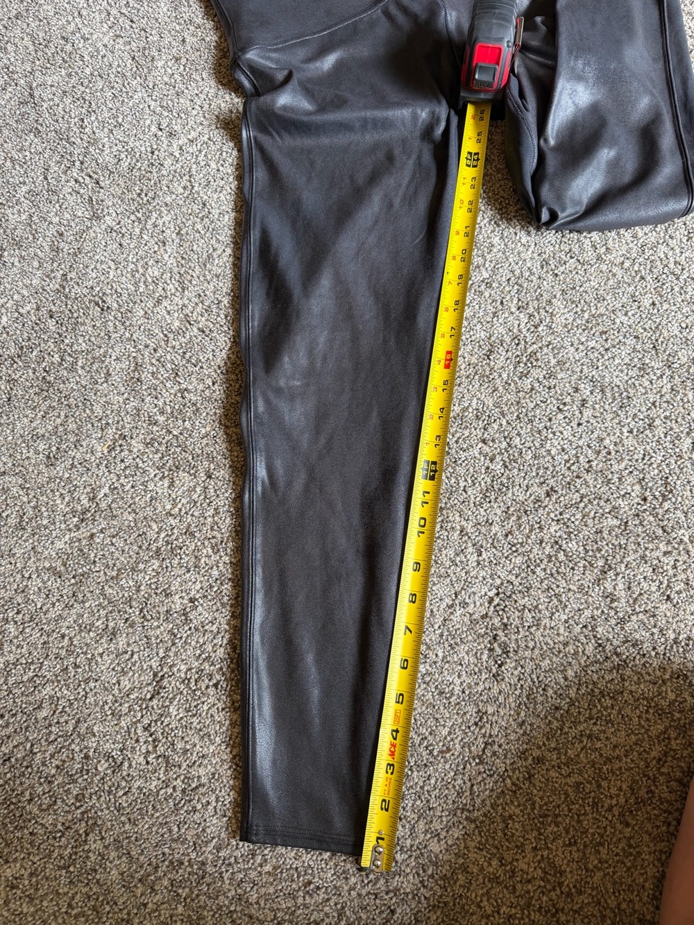 SPANX Black Metallic Shaping Waist Smooth Fit Faux Leather Legging High-Rise 1X - Picture 9 of 10